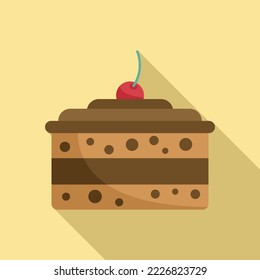 Icing cake icon flat vector. Happy decoration. Sweet cream