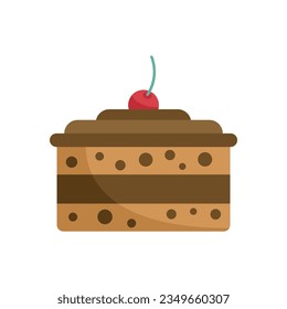 Icing cake icon flat vector. Happy decoration. Sweet cream isolated