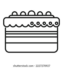 Vector de contorno de icono de picado. La decoración es agradable. Crema dulce