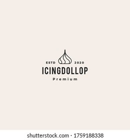 icing dollop hipster vintage logo vector icon illustration