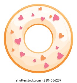 Icing donut icon cartoon vector. Sugar cake. Food cream