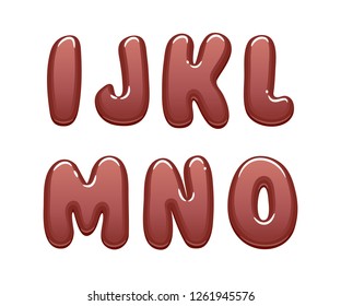 Icing letters. Chocolate abc set - sweet alphabet design.