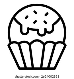 Icing muffin icon. Outline Icing muffin vector icon for web design isolated on white background