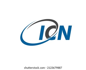 ICN letter creative modern elegant swoosh logo design
