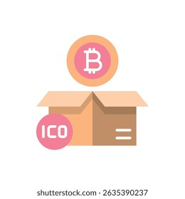 ICO and Bitcoin Concept Icon – Cryptocurrency Investment Symbol
