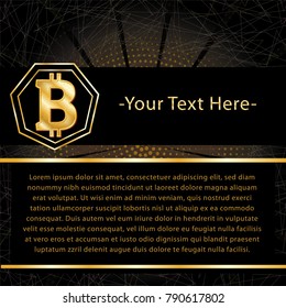 ICO and Bitcoin conceptual design and template. Initial coin offering concept vector illustration of golden letters ICO as a financial a scam