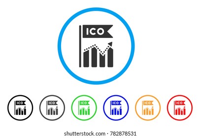Ico Chart rounded icon. Style is a flat grey symbol inside light blue circle with additional colored versions. Ico Chart vector designed for web and software interfaces.