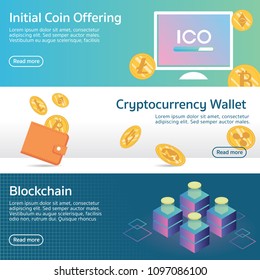 ICO, Cryptocurrency wallet, Blockchain Vector