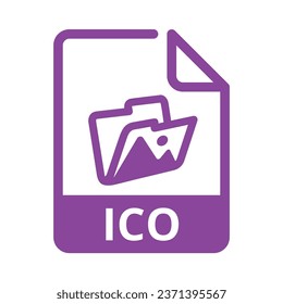 ICO File Icon. Vector File Format. Image File Extension Modern Flat Design