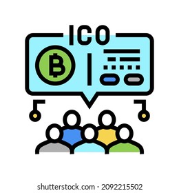 ico finance color icon vector. ico finance sign. isolated symbol illustration