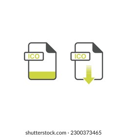 ICO Format Download Icon - Format Extension File Icon Vector Illustration For Web and Graphics Design.