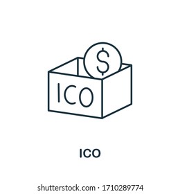 Ico icon. Creative simple symbol from fintech collection. Line Ico icon for templates, web design and infographics