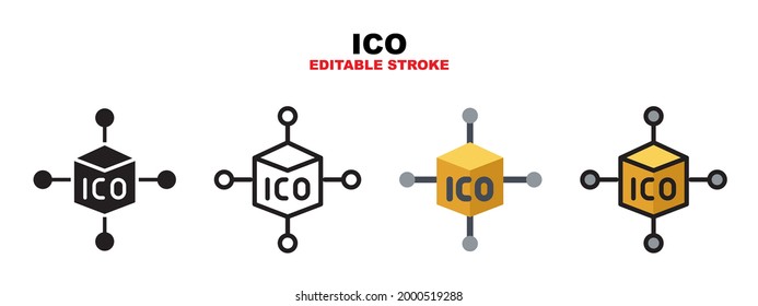 ICO icon set with different styles. Icons designed in filled, outline, flat, glyph and line colored. Editable stroke and pixel perfect. Can be used for web, mobile, ui and more.
