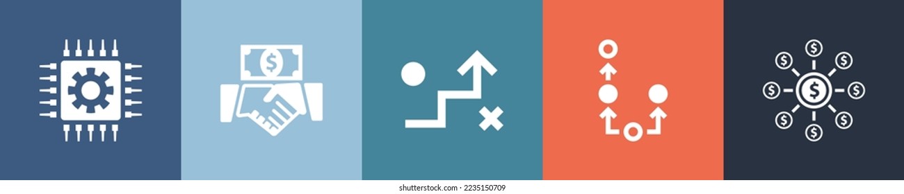 ICO icons Infographic design template. Creative concept with 5 options