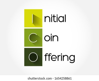 ICO - Initial Coin Offering acronym, business concept background