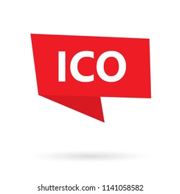 ICO (Initial coin offering) on speach bubble- vector illustration