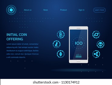 ico. initial coin offering webpage design