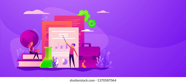 ICO investment document, startup business strategy, product development plan and white paper concept. Vector banner template for social media with text copy space and infographic concept illustration.