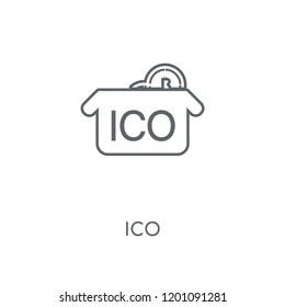 Ico linear icon. Ico concept stroke symbol design. Thin graphic elements vector illustration, outline pattern on a white background, eps 10.