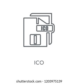 Ico linear icon. Ico concept stroke symbol design. Thin graphic elements vector illustration, outline pattern on a white background, eps 10.