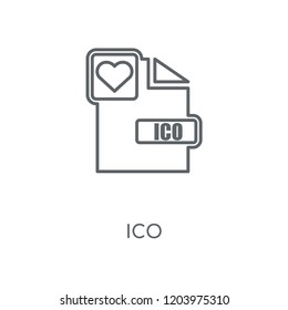 Ico linear icon. Ico concept stroke symbol design. Thin graphic elements vector illustration, outline pattern on a white background, eps 10.