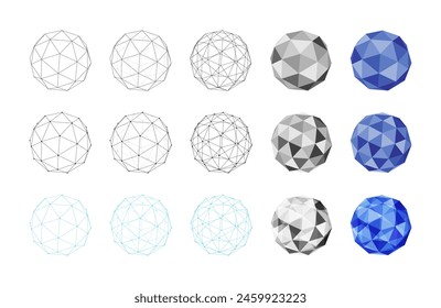 ICO sphere polygon illustration material