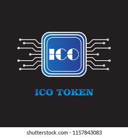 ico token with blue color