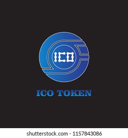 ico token with blue color