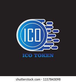 ico token with blue color