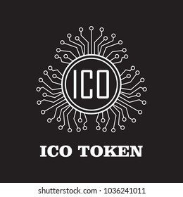 ico token icon flat black