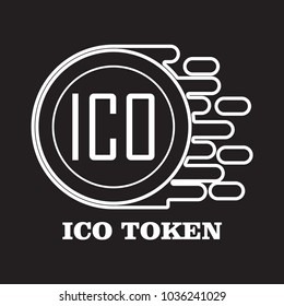 ico token icon flat black