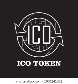 ico token icon flat black