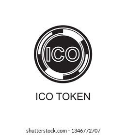 ico token icon flat black