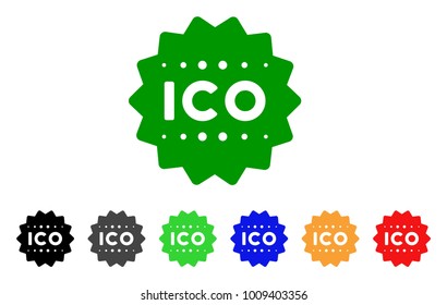 Ico Token icon. Vector illustration style is a flat iconic ico token symbol with grey, yellow, green, blue, red, black color versions. Designed for web and software interfaces.