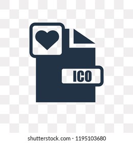 Ico vector icon isolated on transparent background, Ico transparency concept can be used web and mobile