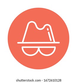 icognito person, block and flat style icon vector illustration desig