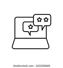 Icom outline rating, stars, review feedback, chat, customer, like, favorite. editable color. outline icon style.