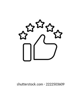 Icom outline rating, stars, review feedback, chat, customer, like, favorite. editable color. outline icon style.
