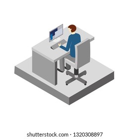 Icometric workspace illustration 