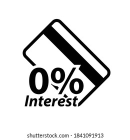 Icon Of 0% Interest Installment Payment Isolated On White Background.