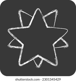 Icon 10 Pointed Stars. related to Stars symbol. chalk Style. simple design editable. simple vector icons