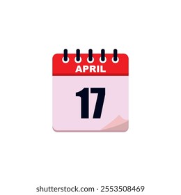 Icon of the 17th in april , Day 17 of month. Vector illustration
