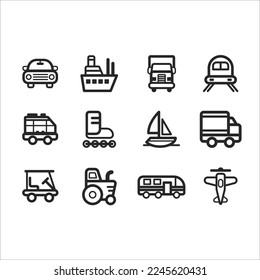 conjunto de vectores de transporte de icono 2 