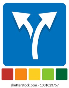 Icon with 2 way arrow. Branch, diversion icon