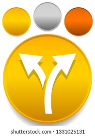 Icon with 2 way arrow. Branch, diversion icon