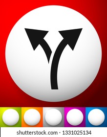 Icon with 2 way arrow. Branch, diversion icon