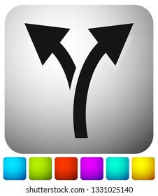 Icon with 2 way arrow. Branch, diversion icon