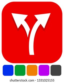 Icon with 2 way arrow. Branch, diversion icon
