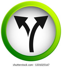 Icon with 2 way arrow. Branch, diversion icon