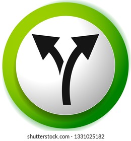 Icon with 2 way arrow. Branch, diversion icon